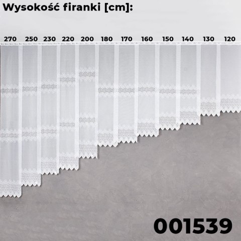 Firanka żakardowa na metry wysokość 220 cm kolor biały