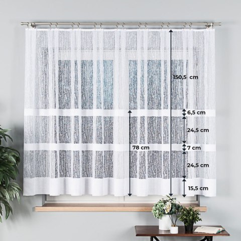 Firanka żakardowa na metry 018352 wysokość 150 cm kolor biały