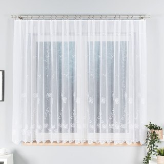 Firanka haftowana na metry 053801 wysokość 160 cm kolor biały