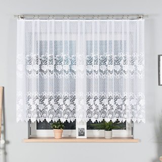 Firanka żakardowa na metry 017480 wysokość 140 cm kolor biały