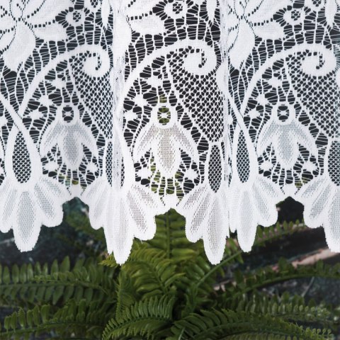 Firanka żakardowa na metry 017480 wysokość 140 cm kolor biały