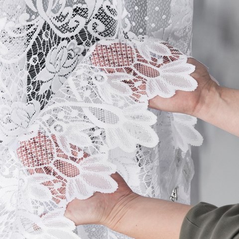 Firanka żakardowa na metry 017480 wysokość 220 cm kolor biały