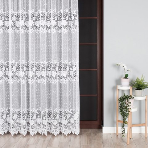 Firanka żakardowa na metry 017480 wysokość 220 cm kolor biały