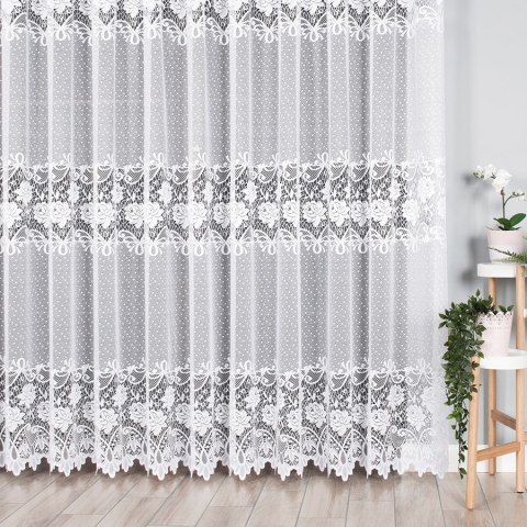 Firanka żakardowa na metry 017480 wysokość 220 cm kolor biały