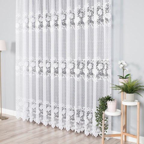Firanka żakardowa na metry 017480 wysokość 220 cm kolor biały