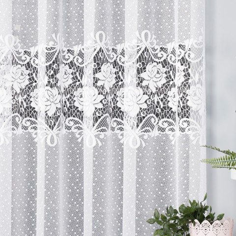 Firanka żakardowa na metry 017480 wysokość 220 cm kolor biały