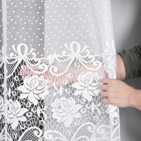 Firanka żakardowa na metry 017480 wysokość 220 cm kolor biały