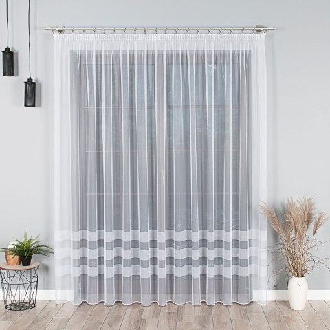 Firanka żakardowa z ołowianką na metry wysokość 210 cm kolor biały