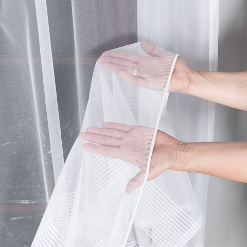 Firanka żakardowa z ołowianką na metry wysokość 210 cm kolor biały