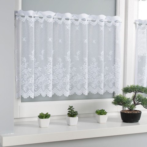 Zazdrostka żakardowa na metry wysokość 75 cm kolor biały