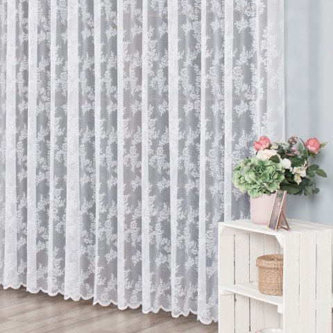 Firanka żakardowa na metry 090375 wysokość 300 cm kolor biały