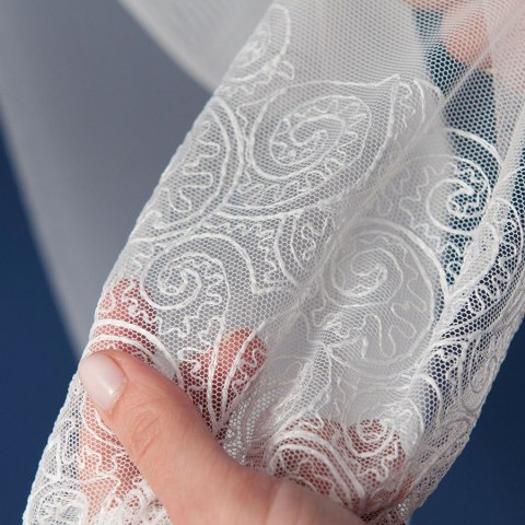 DEBORA Firanka haftowana z samym dołem, 280cm, kolor 100 biały 112612/885/100/280000/1