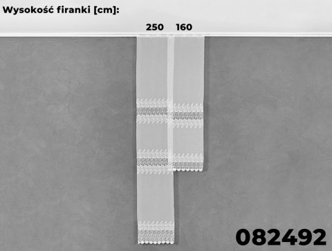 Firanka biała z aplikacją na markizecie pasowa 082492/433/001/250000/1