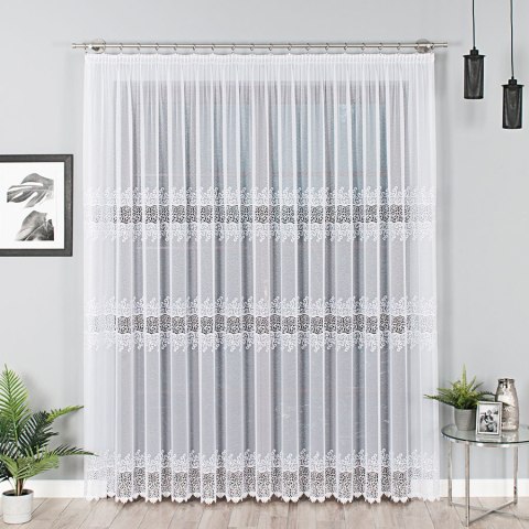 Firanka biała z aplikacją na markizecie pasowa 082492/433/001/250000/1