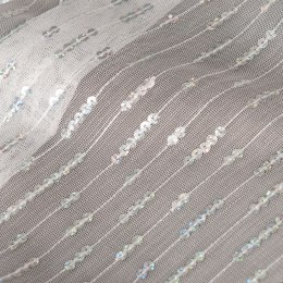 ELSA Firanka haftowana z ołowianką, 280cm, kolor 001 biały ze srebrnymi cekinami 112620/OLO/001/280000/1