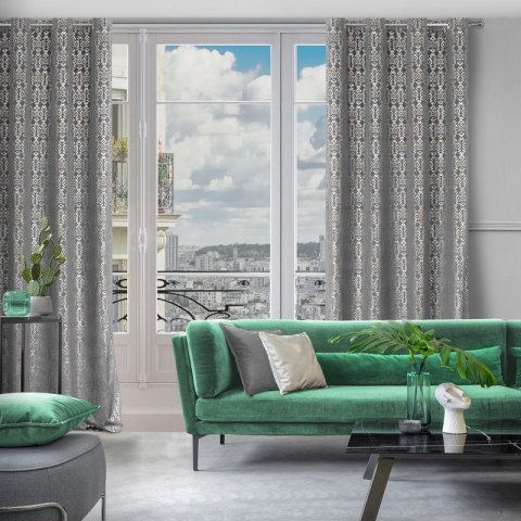 Zasłona gotowa LAURA 140x250 cm kolor stalowy