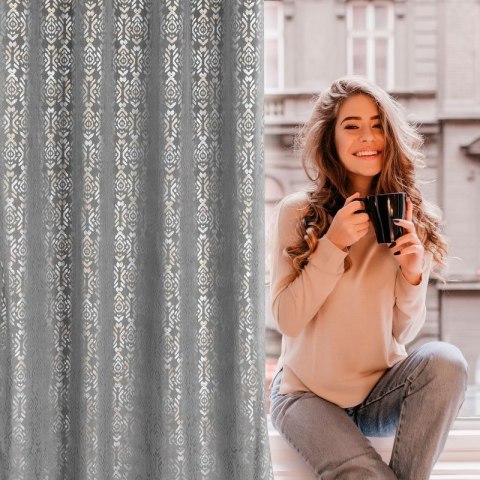 Zasłona gotowa LAURA 140x250 cm kolor stalowy