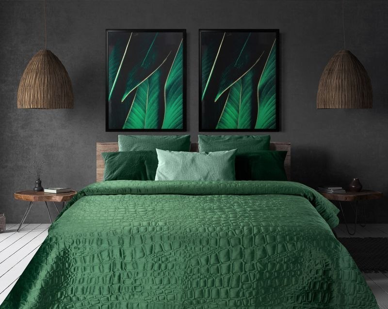 Narzuta na łóżko SALVIA7 NAR 280X260 kolor Ciemny Zielony