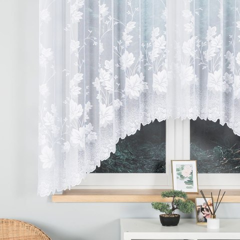 BOŻENA Firanka żakardowa konfekcjonowana, 160x300cm, kolor 001 biały 023025/000/001/160300/1