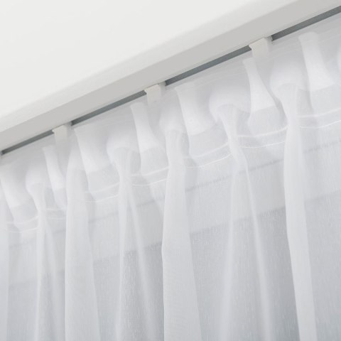 Firanka haftowana ze wzorem na samym dole, wysokość 280cm, kolor 020 biały z szarym 034398/955/020/280000/1