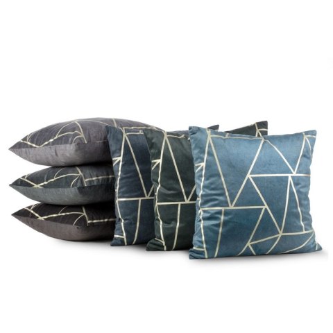 Poszewka welwetowa BLINK 45x45 cm kolor stalowy