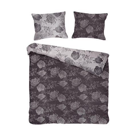 Pościel bawełniana FLORY ANTHRACITE 160x200 COTTONLOVE JACQUARD