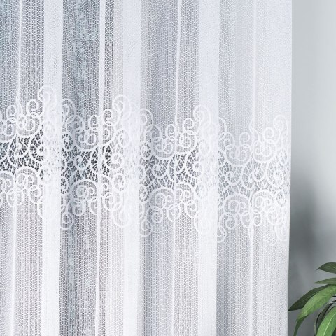 Firanka żakardowa na metry 001539 wysokość 180 cm kolor biały