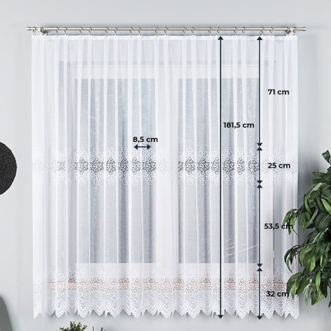 Firanka żakardowa na metry 001539 wysokość 180 cm kolor biały
