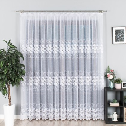 Firanka żakardowa na metry 018960 wysokość 250 cm kolor biały