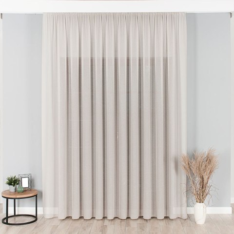 Firanka fantazyjna z ołowianką na metry wysokość 300 cm kolor beżowy