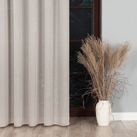 Firanka fantazyjna z ołowianką na metry wysokość 300 cm kolor beżowy