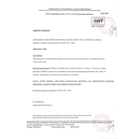 Woal trudnopalny z ołowianką, wysokość 305cm, kolor 001 biały 000101/FRE/001/000305/1