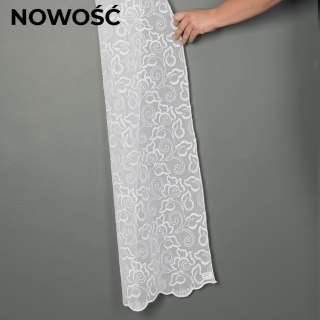 Firanka haftowana ze wzorem na samym dole, wysokość 290cm, kolor 001 biały 026976/000/001/000290/1