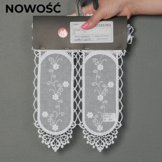 Zazdrostka haftowana panelowa na metry wysokość 30 cm kolor biały