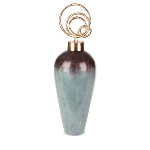 SZKLANA FIGURKA DEKORACYJNA ABRIL (02) (FI) 25 X75 CM TURKUSOWY