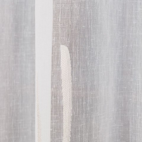 Firanka fantazyjna ze wzorem po całości z ołowianką, wysokość 320cm, kolor 018 biały z beżowym 027410/OLO/018/000320/1