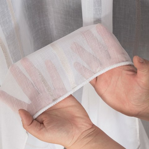 Firanka fantazyjna ze wzorem po całości z ołowianką, wysokość 320cm, kolor 018 biały z beżowym 027410/OLO/018/000320/1