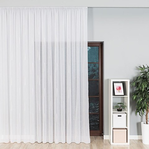 Firanka fantazyjna ze wzorem po całości z ołowianką, wysokość 320cm, kolor 018 biały z beżowym 027410/OLO/018/000320/1