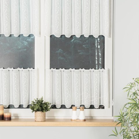 Zazdrostka haftowana panelowa na metry wysokość 40 cm kolor kremowy