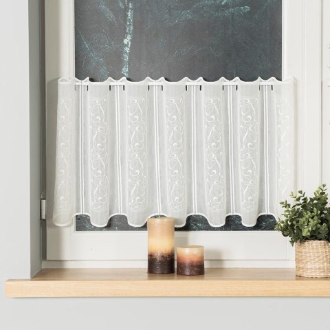 Zazdrostka haftowana panelowa na metry wysokość 40 cm kolor kremowy