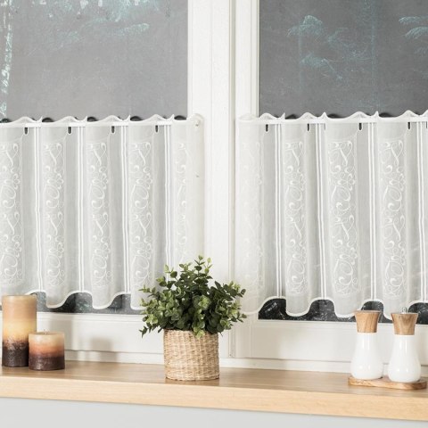 Zazdrostka haftowana panelowa na metry wysokość 40 cm kolor kremowy