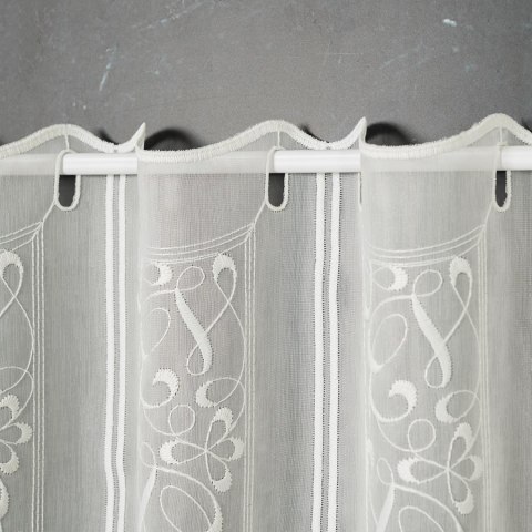 Zazdrostka haftowana panelowa na metry wysokość 40 cm kolor kremowy