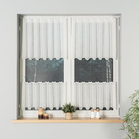 Zazdrostka haftowana panelowa na metry wysokość 60 cm kolor kremowy