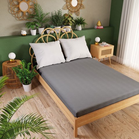 DREAMY PREMIUM Prześcieradło jersey z gumką, szerokość 140 x wysokość 200cm, kolor 003 ciemny szary 100033/JEG/003/140200/1