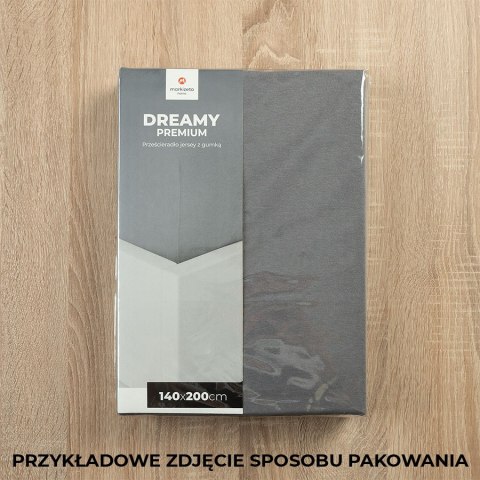 DREAMY PREMIUM Prześcieradło jersey z gumką, szerokość 140 x wysokość 200cm, kolor 003 ciemny szary 100033/JEG/003/140200/1