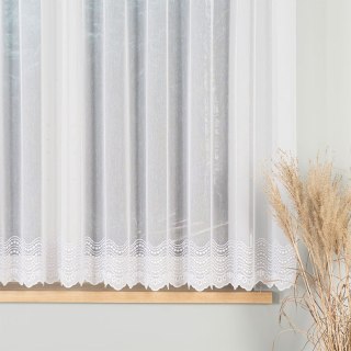 Firanka haftowana ze wzorem na samym dole, wysokość 160cm, kolor 001 biały 112057/768/001/000160/1