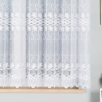 Firanka żakardowa na metry 018960 wysokość 160 cm kolor biały