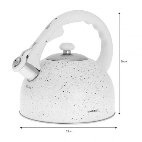Czajnik z gwizdkiem Kinghoff 2,6 l kolor biały marmur KH-1407