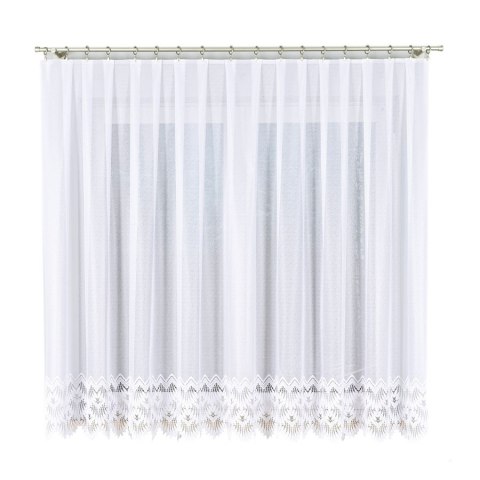 Firanka żakardowa 018989, wysokość 170 cm, kolor biały. Klasyczny design i elegancja, które ożywią Twoje wnętrze.