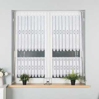 Zazdrostka żakardowa na metry 107806 wysokość 40 cm kolor biały